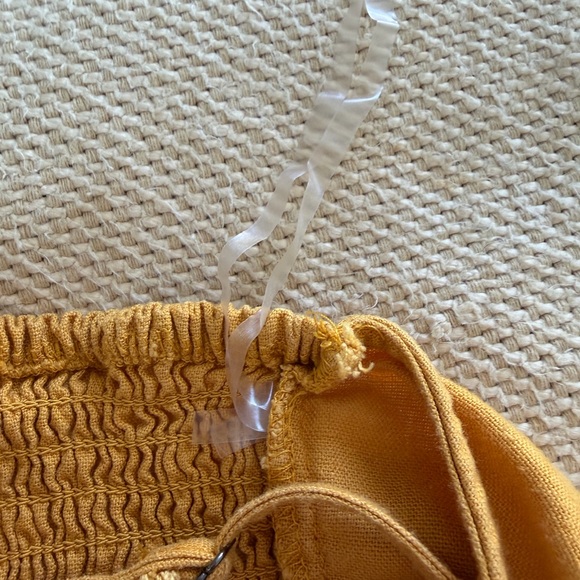 J for Justify Mustard Yellow Linen-Blend Wide Leg Jumpsuit | Size M - Picture 5 of 6